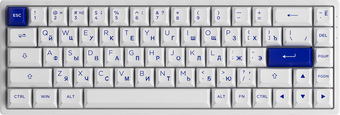Клавиатура Akko 3068B Plus White & Blue (Akko CS Jelly Pink)
