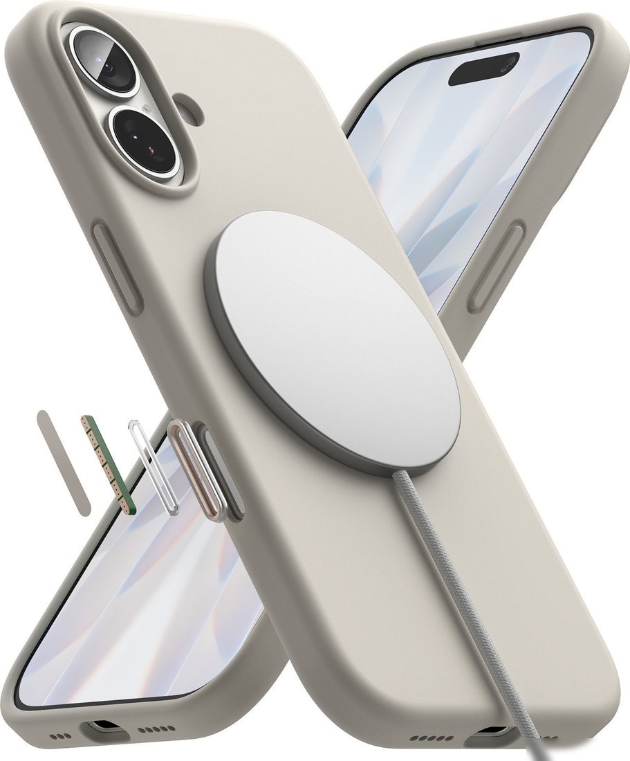 Чехол для телефона Ringke Silicone Magnetic для iPhone 17 (Stone)