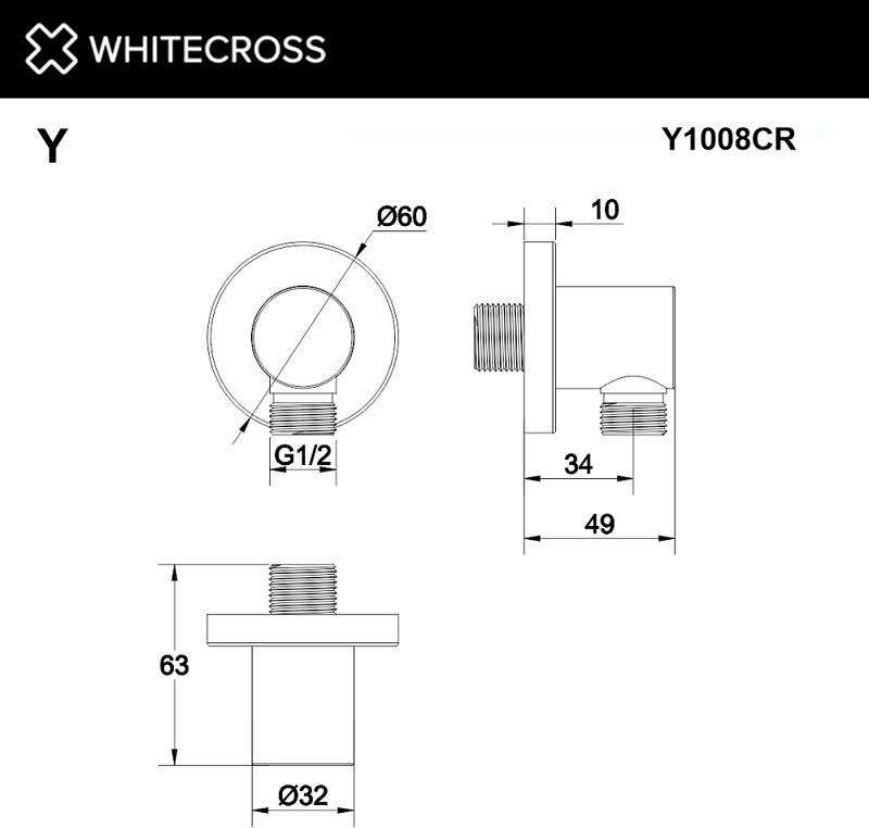 Шланговое подключение Whitecross Y1008GL (золото)