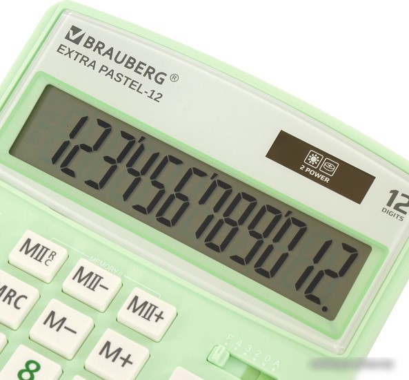 Бухгалтерский калькулятор BRAUBERG Extra Pastel-12-LG 250488 (мятный)