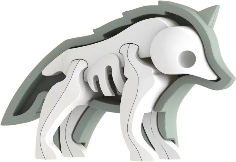 Магнитный конструктор Halftoys Animal Волк HAS007