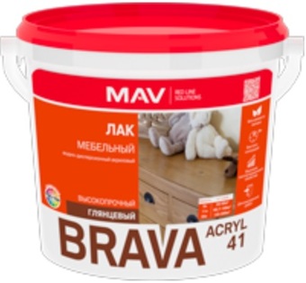 Лак Brava ВД-АК-2041 мебельный 1 л (бесцветный глянцевый)