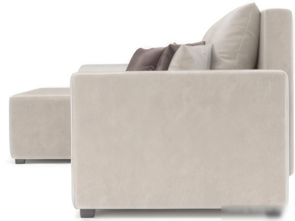 Угловой диван Мебель-АРС Каскад левый (бархат бежевый Star Velvet 6 Beige)