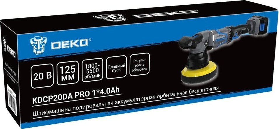 Полировальная машина Deko KDCP20DA PRO 081-1029 (с 1-им АКБ)