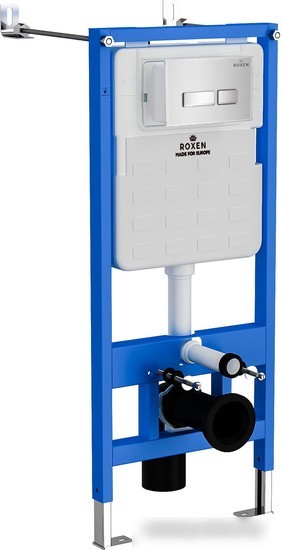 Унитаз подвесной Roxen Antares One Rimless 6 в 1 StounFix Slim 633220 (белое стекло)