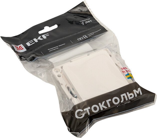 Выключатель EKF PROxima Стокгольм EYV10-121-10 (белый)