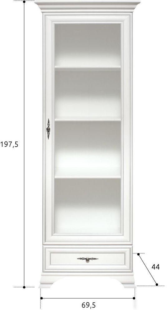 Шкаф-витрина BRW Kentaki S320-REG1W1S (белый)