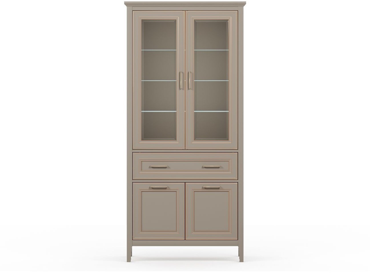 Шкаф-витрина BRW Classic REG2W2D1S (глиняный серый)
