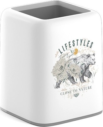 Подставка настольная Erich Krause Forte Natural Life 55437 (белый/серый)