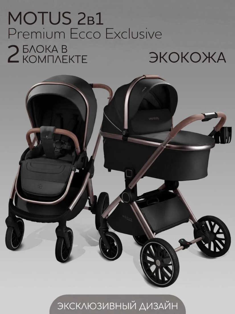 Универсальная коляска Amarobaby 2в1 Motus Premium Ecco Exclusive AB26-10MOTUSF/09 (черный)