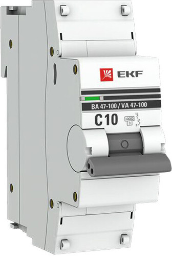 Выключатель автоматический EKF PROxima ВА 47-100 1P 10А (C) 10kA mcb47100-1-10C-pro