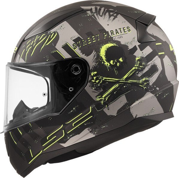 Мотошлем LS2 FF353 Rapid 2 Pirates (XS, серый матовый)