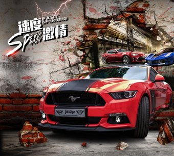 Фотообои ФабрикаФресок Форсаж. Ford Mustang. Форд Мустанг. Для Гаража 1053270 (300x270)