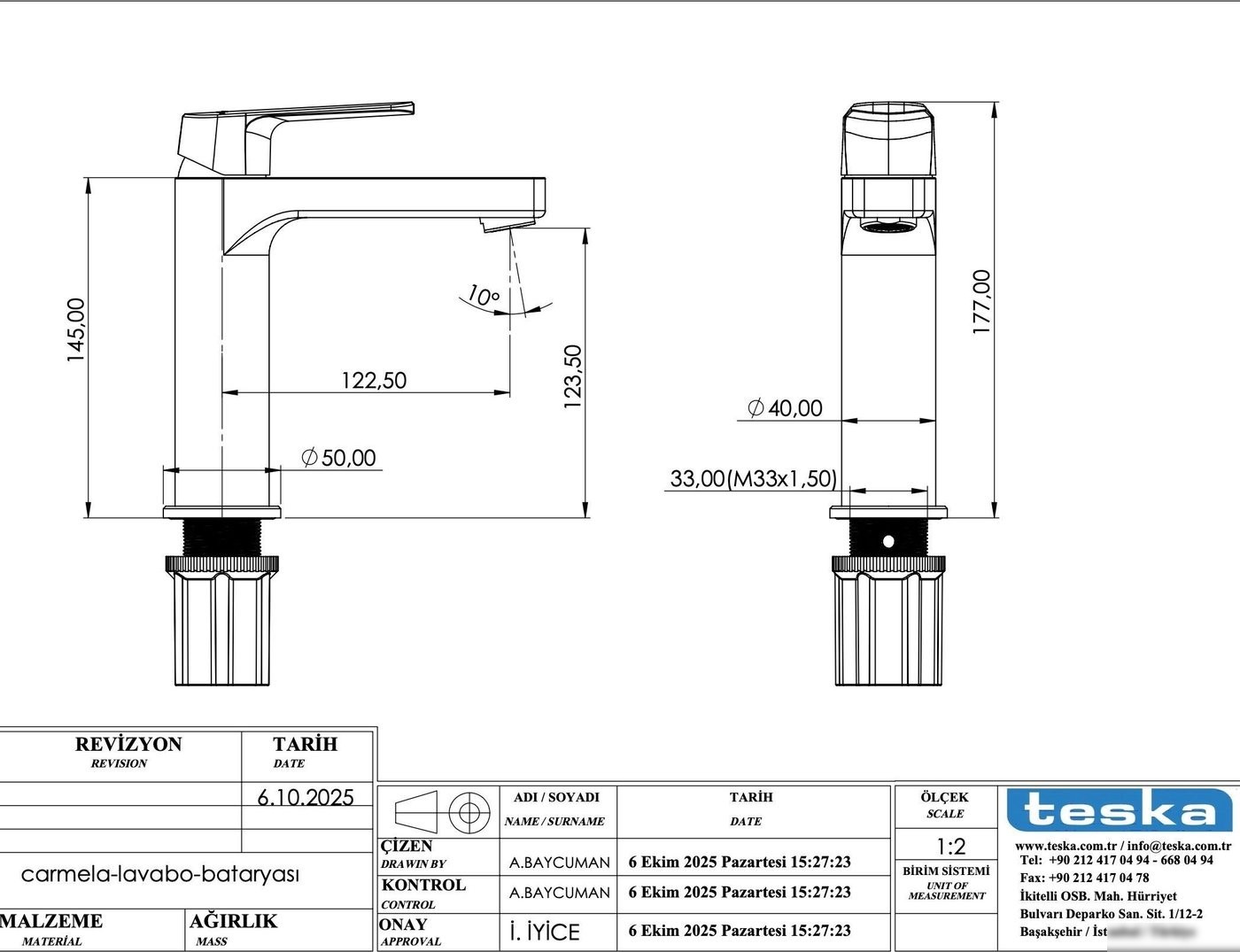 Смеситель Teska Carmela LB5067 (черный)