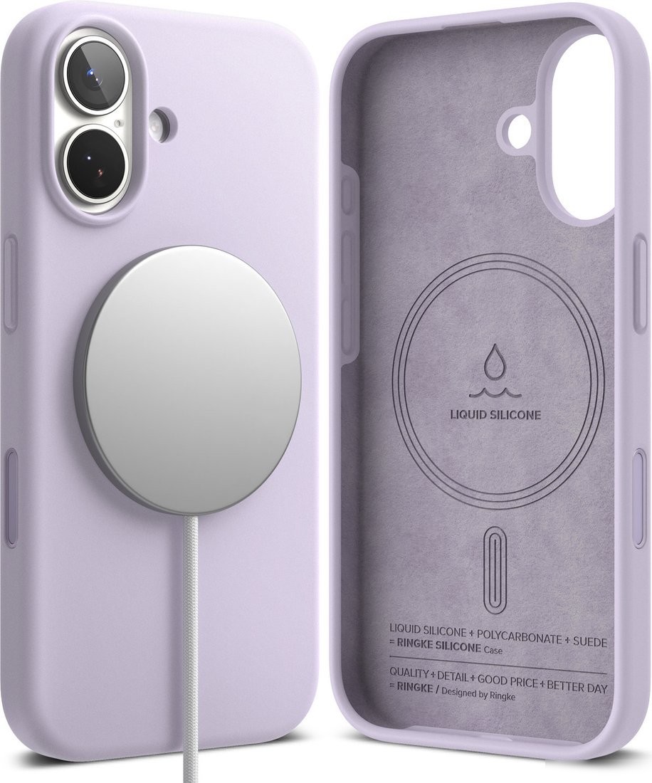 Чехол для телефона Ringke Silicone Magnetic для iPhone 17 (Light Purple)