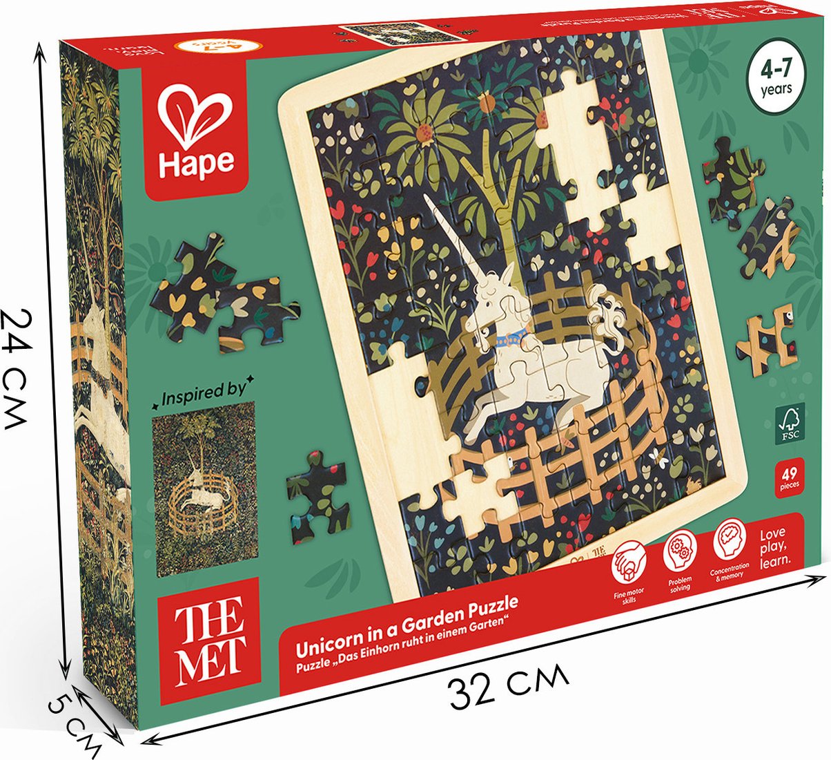 Пазл Hape Умняша Единорог в саду E1469_HP