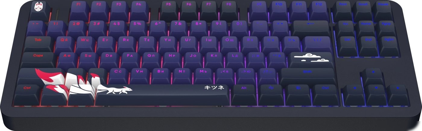 Клавиатура Red Square Alumix TKL Classic Kitsune (черный, g3ms Aquamarine)