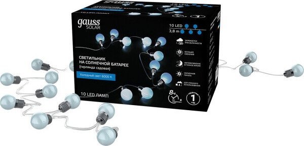 Новогодняя гирлянда Gauss Solar GS033