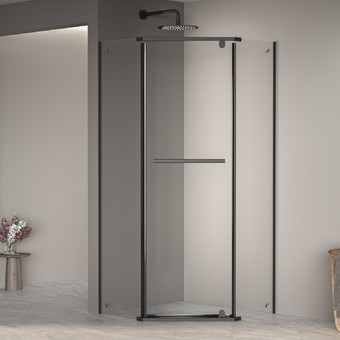 Душевой уголок RGW PA-82B 41088200-14 100x100 (черный/прозрачное стекло)