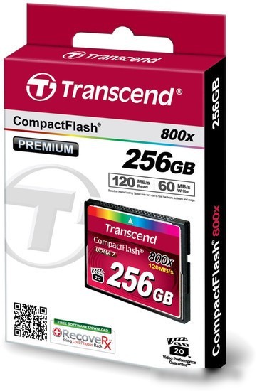 Карта памяти Transcend 800x CompactFlash Premium 256GB (TS256GCF800)