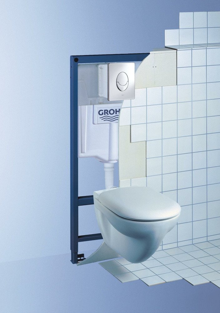 Унитаз подвесной Grossman GR-4411BMSQ + GROHE Rapid SL 38721001 (с кнопкой)