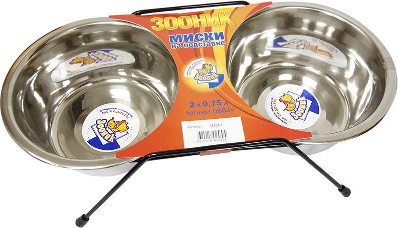 Подставка для мисок Zoonik 08824-1 (черный, с мисками)