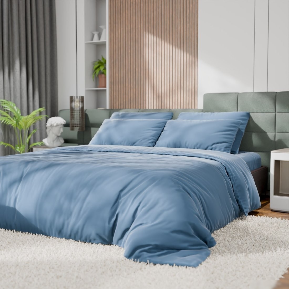 Постельное белье Этель Tencel 2сп 10655055 (серо-голубой)
