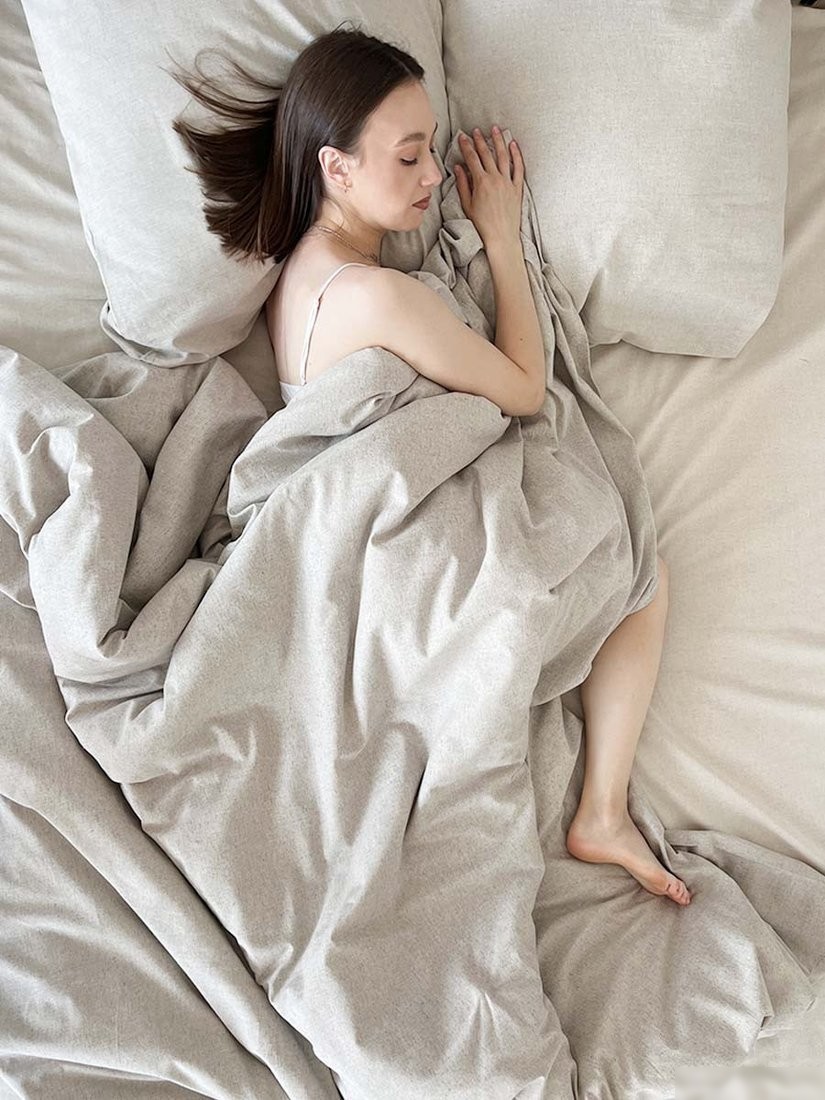 Постельное белье Mio Tesoro 1.5сп Лен150-3 (бежевый лен)