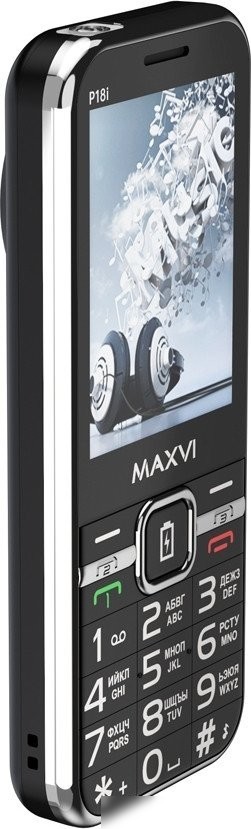 Кнопочный телефон Maxvi P18i (черный)