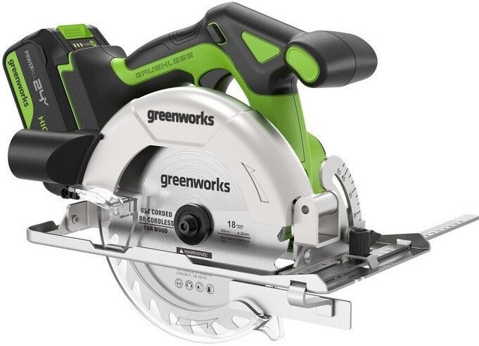 Дисковая (циркулярная) пила Greenworks GD24CS165 1501607CUG (с 1-им АКБ)