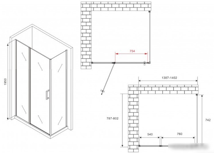 Душевой уголок Abber Sonnenstrand AG04140S-S80