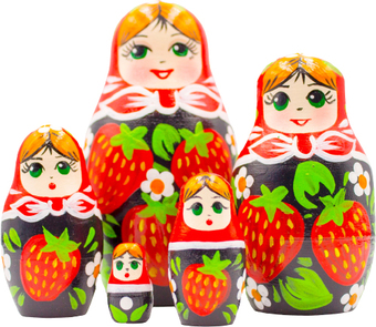 Развивающая игра Брестская Матрешка В сарафане с клубникой (набор 5 шт)
