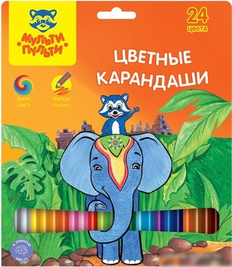 Набор цветных карандашей Мульти-пульти Енот в Индии CP_10750 (24 цвета) Набор цветных карандашей Мульти-пульти Енот в Индии CP_10750 (24 цвета)