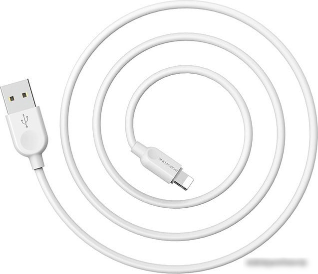 Кабель Borofone BX14 USB Type-A - Lightning (2 м, белый)