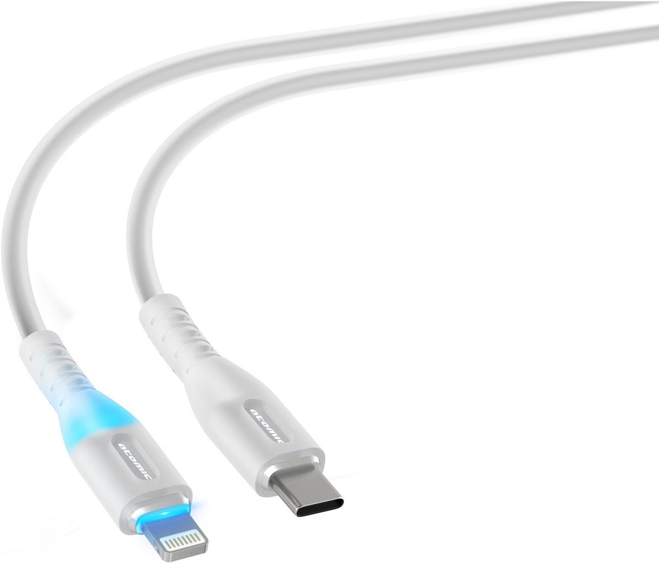 Кабель Atomic 30.373 Ledit USB Type-C - Lightning (1.2 м, белый)