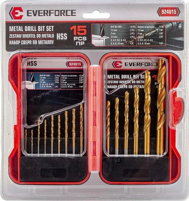 Набор сверл Everforce EF-924U15 (60670)