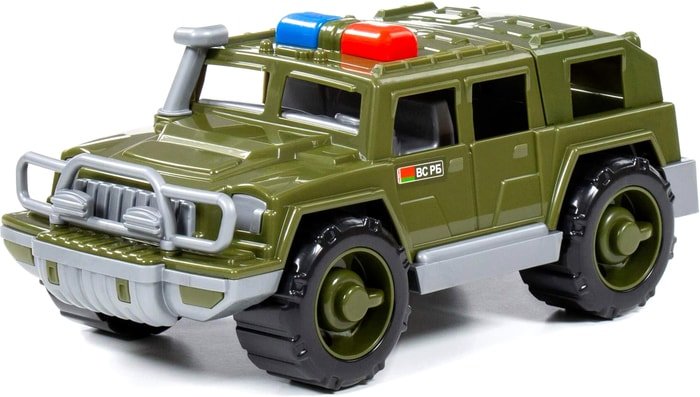 Игрушечный транспорт Полесье Автомобиль-джип военный патрульный Защитник 63670 (зеленый)