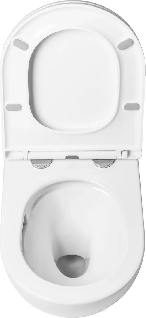 Унитаз подвесной Saniteco KW-9003W Single (безободковый) + Ани Пласт WCP4133