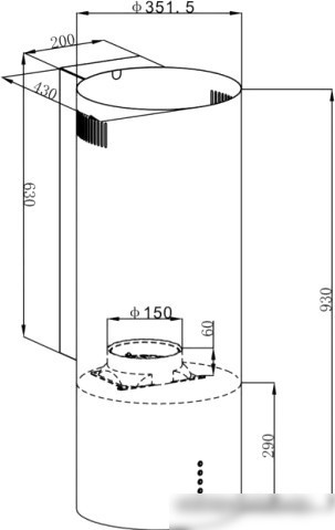 Кухонная вытяжка HOMSair Art 1050WL 35 (черный)