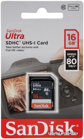 Карта памяти SanDisk Ultra SDHC SDSDUNS-016G-GN3IN 16GB