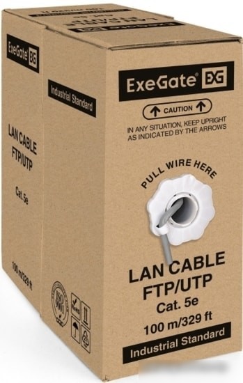Кабель ExeGate FUTP4-C5e-CCA-S24-IN-PVC-GY-100 FTP