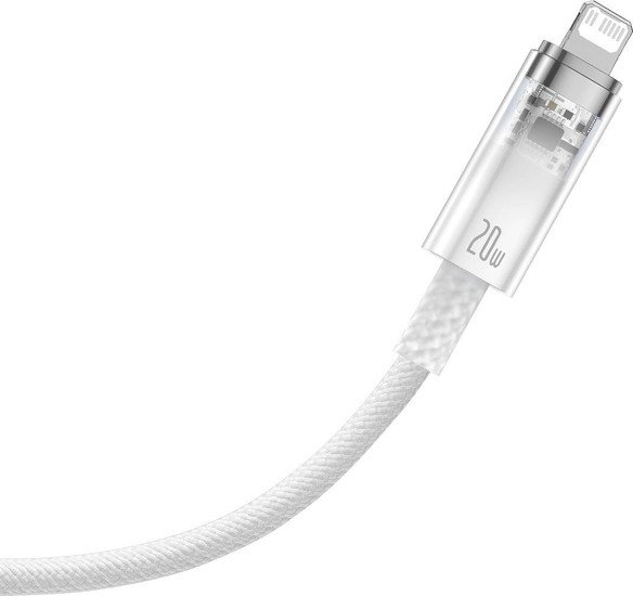 Кабель Baseus Explorer Series Fast Charging Cable with Smart Temperature Control 20W USB Type-C - Lightning (2 м, белый)