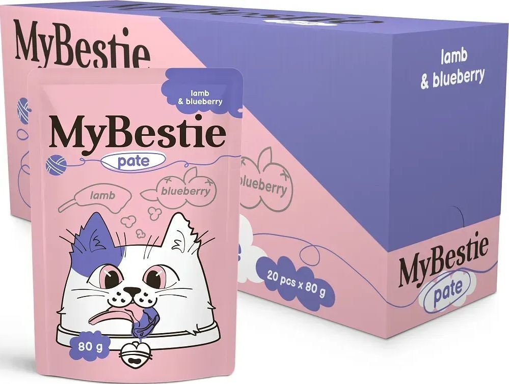 Пресервы MyBestie Паштет с мясом Ягненка и Черникой (80 г)