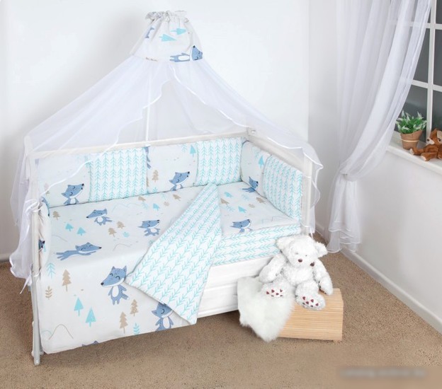 Постельное белье Amarobaby В лесу (12 подушек, серый)