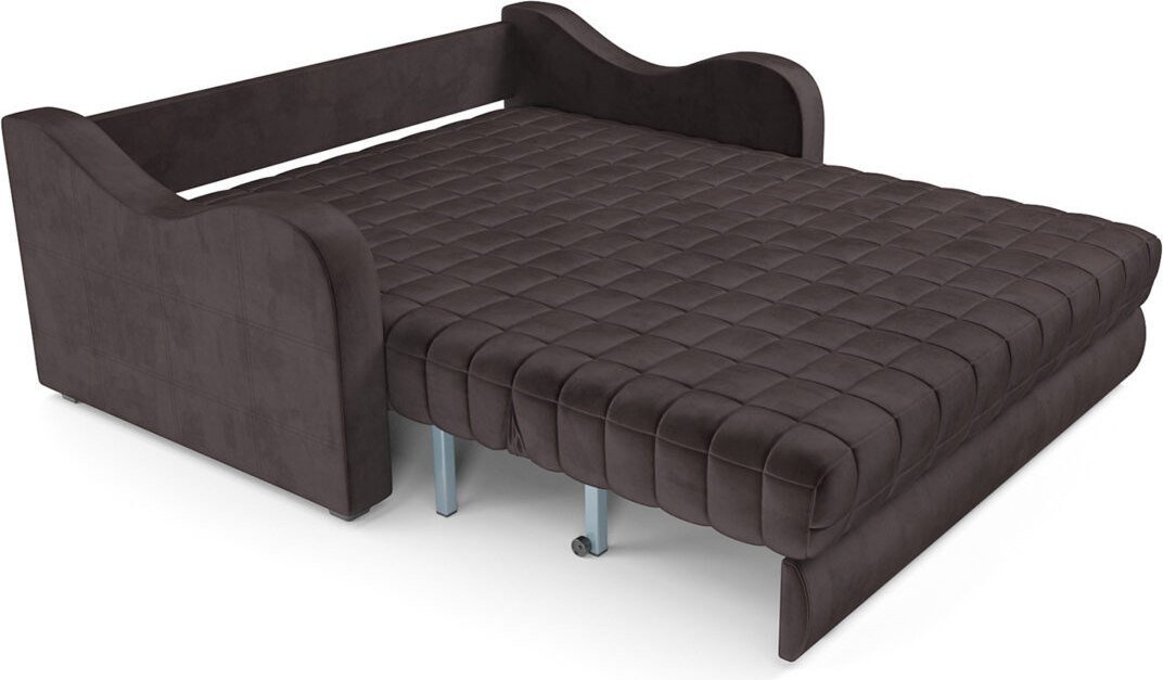 Диван Мебель-АРС Аккордеон Барон №4 НПБ 155x200 (бархат шоколадный Star Velvet 60 Coffee)