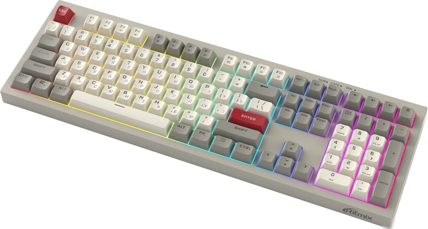 Клавиатура Ritmix RKB-508BL (серый/белый)