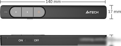 Пульт ДУ A4Tech Wireless Laser Pen LP15 (черный)
