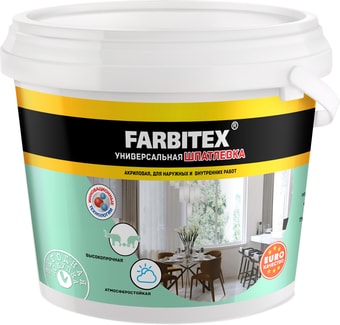 Шпатлевка Farbitex универсальная акриловая для наружных и внутренних работ (3.5 кг)