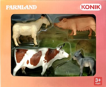 Набор фигурок Konik Козел, овца, осел, корова AMF1111