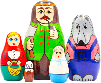 Развивающая игра Брестская Матрешка Красная Шапочка (набор 5 шт)